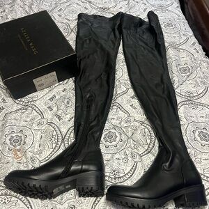 Azalea Wang Surgical Black Over-the-Knee Boots thigh high